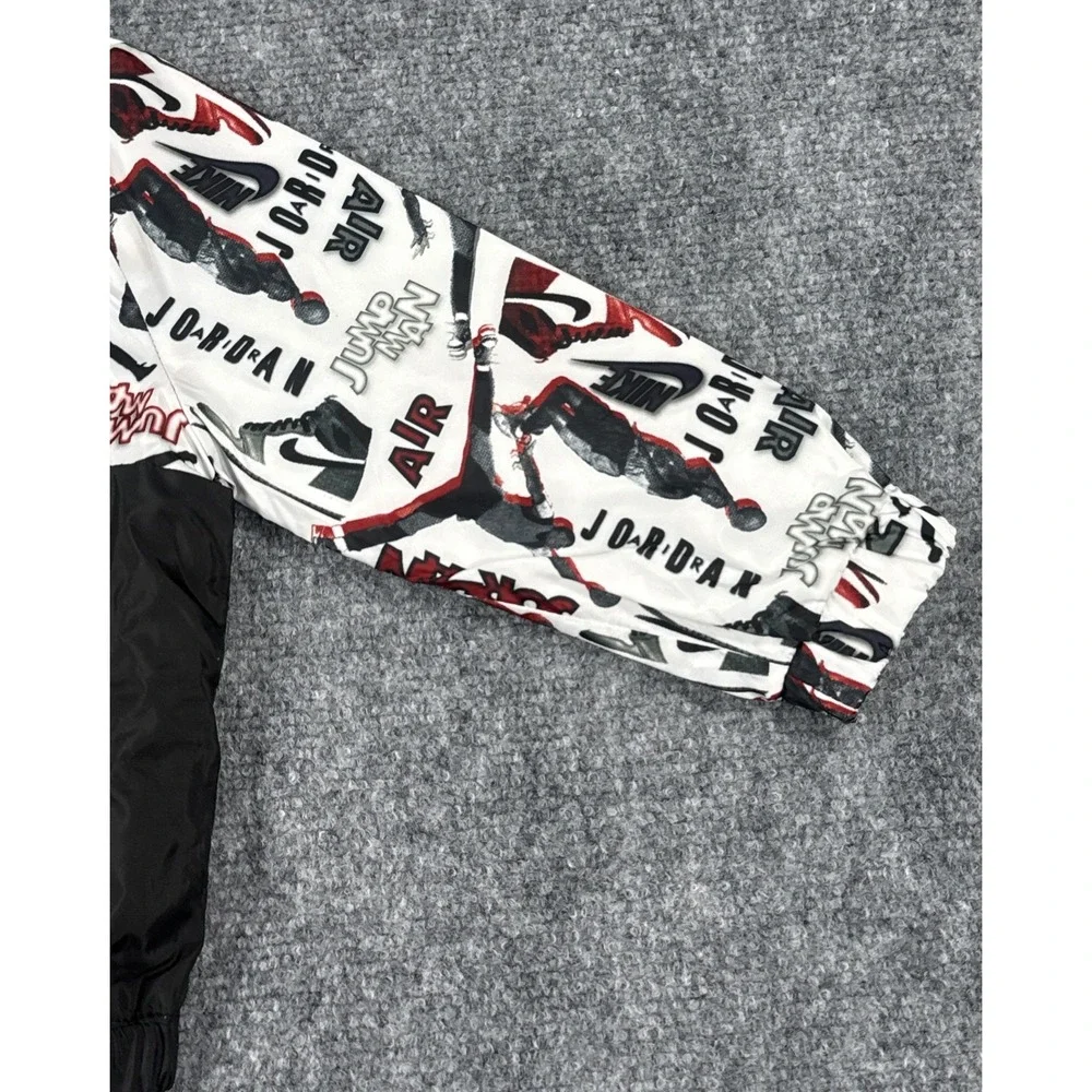 Jordan Jumpman 12 Month Windbreaker Jacket Black White Red Graphic NWT